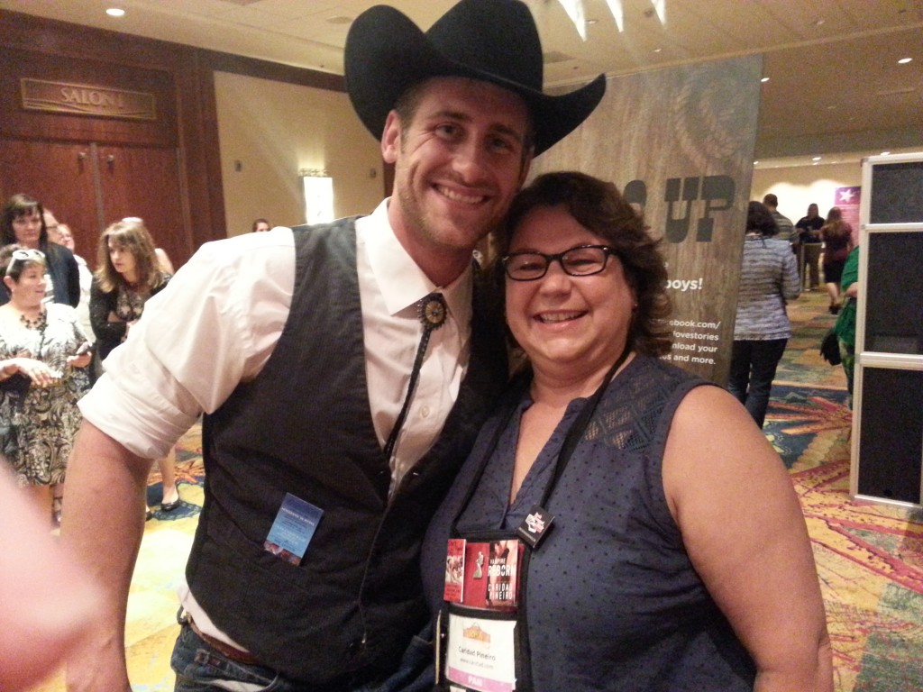 Caridad with Kindle Love Stories Cowboy