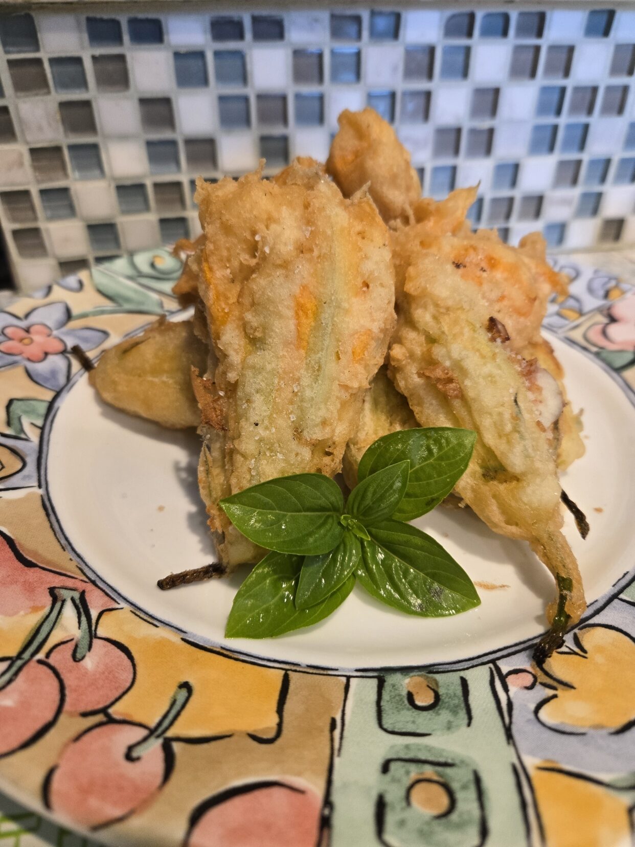 Zucchini flower fritters